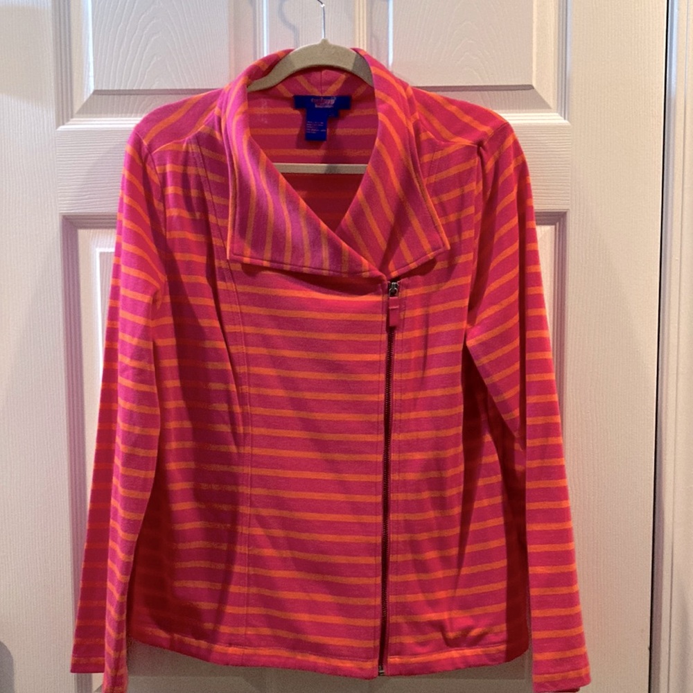 Twiggy London Pink Orange Jacket w/pockets Sz XL